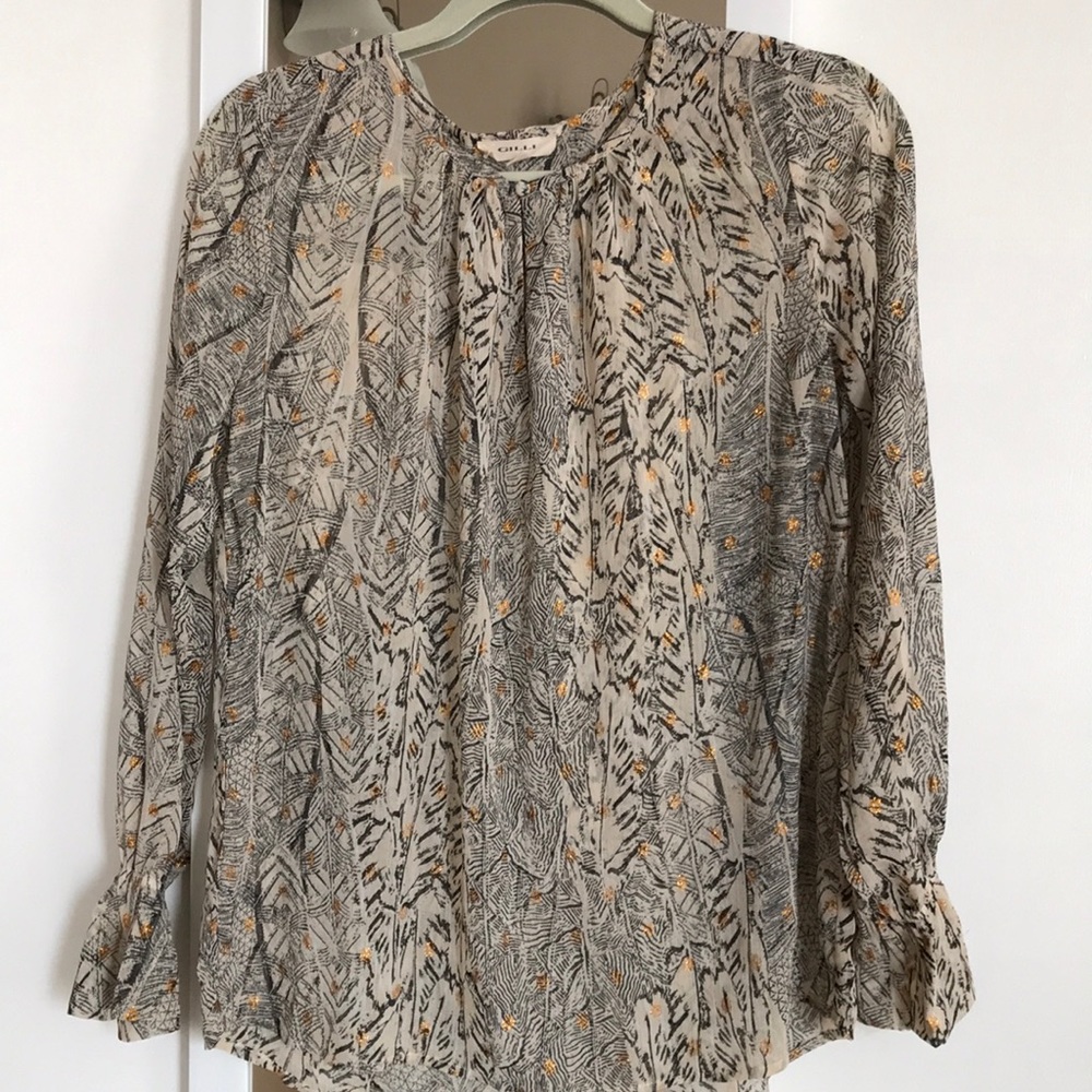 Sheer long sleeve blouse
